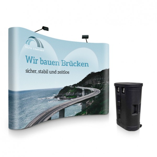 Pop up Wand gebogen mit Hardcase Pop up Wand gebogen mit Hardcase
